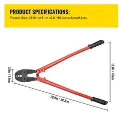 VEVOR 30" Hand Swager, Swaging Tool For 5/32", 1/4" And 5/16" Wire Rope Cable, Red -Aesthtic Interiors GUEST 9f8ea4b1 f6b4 4e0c 9364 c6da915b9981