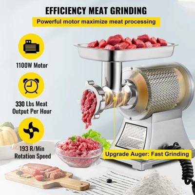VEVOR Commercial Stainless Steel 450lbs Meat Grinder Blade Plate Sausage Stuffer FDA, Silver 5 VEVOR Commercial Stainless Steel 450lbs Meat Grinder Blade Plate Sausage Stuffer FDA, Silver - Image 5