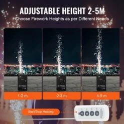 VEVOR Cold Spark Machine, 4 Pack 700W Output Fireworks Controllers, 6.6-16.4ft Adjustable Height, With Advanced DMX System, Screen, Black -Aesthtic Interiors GUEST a01aaf39 ce12 4eec b118 c6f74f0aba1d