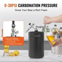 VEVOR Beer Growler Tap System, 170Oz 5L Mini Keg, 304 Stainless Steel Pressurized Beer Growler With Pressure Display, CO2 Regulator Faucet, Black -Aesthtic Interiors GUEST a055befe e4c9 41c1 b90d 0a53ce1339a1