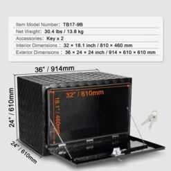 VEVOR Underbody Truck Box, 36" X 24" X 24" Pickup Storage Box, Heavy Duty Aluminum Diamond Plate Tool Box With Lock And Keys -Aesthtic Interiors GUEST a0b5eed5 453e 4b77 bc04 27c8e6cb0ada