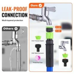 VEVOR 25ft Heated Water Hose For RV,Heated Drinking Water Hose Antifreeze To -45°F, Automatic Self-regulating, 5/8" I.D. With 3/4" GHT Adapter, Blue -Aesthtic Interiors GUEST a0ce1163 2d88 4787 b83e a8dae3ea5c91