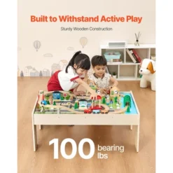 VEVOR Train Table, 84 Pieces Wooden Kids Activity Table With Collapsible Storage Bin, 3-in-1 Wooden Train Set For Kids Ages 3+, Multicolor 11 VEVOR Train Table, 84 Pieces Wooden Kids Activity Table With Collapsible Storage Bin, 3-in-1 Wooden Train Set For Kids Ages 3+, Multicolor -Aesthtic Interiors GUEST a0dd5e61 83f8 4d73 acb1 bf64261e226a