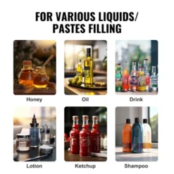 VEVOR Manual Paste Liquid Filling Machine, 5-100ml Bottle Filler, Adjustable Bottle Filling Machine, Stainless Steel Liquid Filler, Silver -Aesthtic Interiors GUEST a0e381e3 932f 4782 9a74 e4e901edec1b