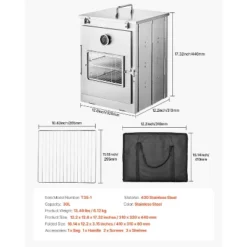 VEVOR Foldable Camping Oven, Stainless Steel Portable Camping Stove, With 3 Tier Grill, Handle And Thermometer, Use With Wood Burning Fire, Silver -Aesthtic Interiors GUEST a159d038 3484 45f2 9f07 d60eaeb4021b