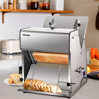 VEVOR Commercial Toast Bread Slicer, 12mm Thickness Electric Bread Cutting Machine, 31PCS Commercial Bakery Bread Slicer, Silver 1 VEVOR Commercial Toast Bread Slicer, 12mm Thickness Electric Bread Cutting Machine, 31PCS Commercial Bakery Bread Slicer, Silver