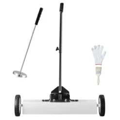 VEVOR 24-Inch Magnetic Sweeper With Wheels, 50 Lbs Capacity, With Telescoping Magnetic Pickup Tool, Adjustable Handle, Magnetic Pickup Sweeper, White -Aesthtic Interiors GUEST a1b0a9ae d333 4976 8886 a355b2beb55c