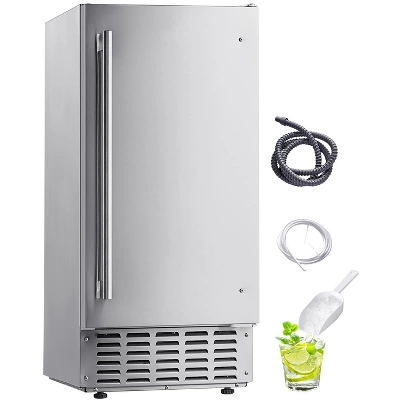 VEVOR Undercounter Built-in Ice Maker, 66 Lbs/Day Under Counter Nugget Ice Maker Machine With Reversible Door Stainless Steel, Silver 8 VEVOR Undercounter Built-in Ice Maker, 66 Lbs/Day Under Counter Nugget Ice Maker Machine With Reversible Door Stainless Steel, Silver - Image 8