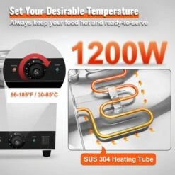 VEVOR Electric Soup Warmer, Dual 7.4QT Stainless Steel Round Pot, 1200W Commercial Food Warmer, 86~185°F Adjustable Temp -Aesthtic Interiors GUEST a2145916 f2cc 4797 88f6 865ee8ce09f8