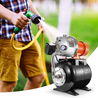 VEVOR 1.6 HP Shallow Well Pump With Pressure Tank, 1320 GPH, Automatic Irrigation Water Booster Pump With 30/50 PSI Pressure Switch, Black 1 VEVOR 1.6 HP Shallow Well Pump With Pressure Tank, 1320 GPH, Automatic Irrigation Water Booster Pump With 30/50 PSI Pressure Switch, Black