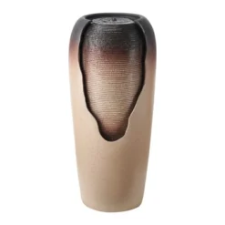 VEVOR Outdoor Water Fountain, 30.71 In Height Fountain And Waterfall, 1-Tier Floor Standing Glazed Jar Style Fountains With Light And Pump, Beige -Aesthtic Interiors GUEST a30c5540 7acc 4820 b2a6 a12c79a48309