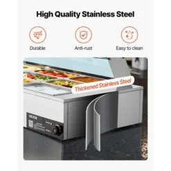VEVOR Commercial Food Warmer, 1500W Electric Stainless Steel Steam Food Warmer With Glass Cover, 9-Pan Countertop Buffet Bain Marie, Silver 12 VEVOR Commercial Food Warmer, 1500W Electric Stainless Steel Steam Food Warmer With Glass Cover, 9-Pan Countertop Buffet Bain Marie, Silver -Aesthtic Interiors GUEST a358a0b7 cfec 4860 9ce8 c78d2d4d41a2