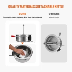 VEVOR Popcorn Maker, 1615W Popcorn Popper Machine, 16 Oz Kettle Large Capacity Countertop Popcorn Maker With Tempered Glass, Red -Aesthtic Interiors GUEST a3db6954 95fb 4946 89ce e9e1ae688920