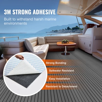 VEVOR Boat Flooring, EVA Foam Boat Decking 94.5" X 17.7", Non-Slip Self-Adhesive Flooring, 11.6 Sq.ft Marine Carpet For Boats, Yacht, Pontoon 3 VEVOR Boat Flooring, EVA Foam Boat Decking 94.5" X 17.7", Non-Slip Self-Adhesive Flooring, 11.6 Sq.ft Marine Carpet For Boats, Yacht, Pontoon - Image 3