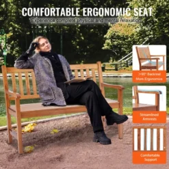 VEVOR Outdoor Bench, 50 Inches Wood Garden Bench For Outdoors, Outdoor Garden Park Bench With Backrest And Armrests, 800 Lbs Load Capacity Bench -Aesthtic Interiors GUEST a3ed2a97 0ceb 4061 b64b f9210415b0a1