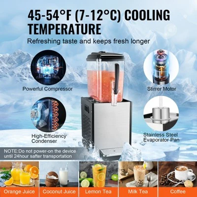 VEVOR Commercial Beverage Dispenser, 12 L / 12.7 QT Juice Dispenser, 246W 304 Stainless Steel Food Grade Ice Tea Drink Machine 3 VEVOR Commercial Beverage Dispenser, 12 L / 12.7 QT Juice Dispenser, 246W 304 Stainless Steel Food Grade Ice Tea Drink Machine - Image 3