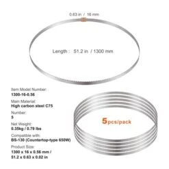 VEVOR Band Saw Blade, 51.2x0.63x0.02 Inch, 5 PCS/Pack Meat Bandsaw Blades For Replacement, Carbon Steel Blade, Meat Cutting, Silver 14 VEVOR Band Saw Blade, 51.2x0.63x0.02 Inch, 5 PCS/Pack Meat Bandsaw Blades For Replacement, Carbon Steel Blade, Meat Cutting, Silver -Aesthtic Interiors GUEST a4232dc7 698f 4f55 974b 58f8958c943e