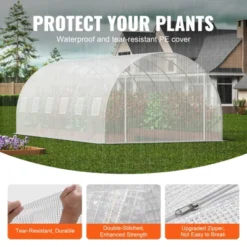 VEVOR Walk-in Tunnel Greenhouse, 19.4x9.7x6.5 Ft Hoop House Greenhouse Tunnel With Galvanized Steel Frame, White PE Cover, 12 Windows -Aesthtic Interiors GUEST a4513447 1af5 474e ab82 c1038d9db651