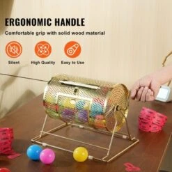 VEVOR Raffle Drum,Holds 2500 Tickets Or 100 Ping Pong Balls, Metal Lottery Spinning Drawing With Wooden Turning Handle -Aesthtic Interiors GUEST a466f627 62a0 4509 9b8f 0ad6d324e6ce