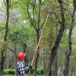 VEVOR Manual Pole Saw, 7.3-27 Ft Extendable Tree Pruner, Manual Branch Trimmer With Lightweight 8 Fiberglass Handles, For Pruning Palms And Shrubs