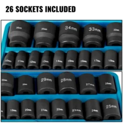 VEVOR Impact Socket Set 1/2 Inches 26 Piece Impact Sockets, Shallow Socket, 6-Point Sockets, Rugged Construction, 1/2 Inches Drive Socket Set -Aesthtic Interiors GUEST a4c13f12 cc37 432c 98fd c18f849cdf9d
