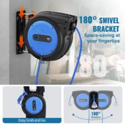 VEVOR Retractable Extension Cord Reel, 80 FT, Heavy Duty 12AWG/3C SJTOW Retractable Power Cord With Lighted Triple Tap Outlet, Black -Aesthtic Interiors GUEST a4c4cab4 118e 48c6 ad45 982f31b54348