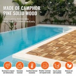 VEVOR Interlocking Deck Tiles Solid Wood, 10 Pack,12"x12" Waterproof Camphor Pine Wood Flooring All Weather Use, Patio Floor Decking Covering Tiles -Aesthtic Interiors GUEST a4d3bd94 f40d 4c83 ad43 c345f40f35a3