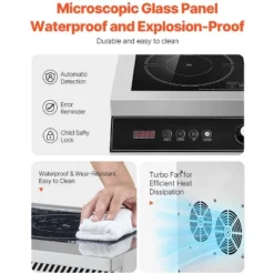 VEVOR Portable Induction Cooktop,5000W Commercial Induction Burner With 16 Temperature Settings, Stainless Steel Countertop Induction Hot Plate,Gray -Aesthtic Interiors GUEST a577cc77 ed53 4aa8 9790 eeb6b7af9383