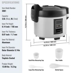 VEVOR Commercial Rice Cooker, 45-Cup Rice Cooker, 9.51 Qt / 9 Liter Large Rice Cooker And Warmer With Nonstick Inner Pot, 12-Hour Keep Warm 14 VEVOR Commercial Rice Cooker, 45-Cup Rice Cooker, 9.51 Qt / 9 Liter Large Rice Cooker And Warmer With Nonstick Inner Pot, 12-Hour Keep Warm -Aesthtic Interiors GUEST a5dfa6e9 ca36 4c73 af01 1dfd23c5b063