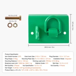 VEVOR 5/16" Tractor Bucket Hook With Tie Down Ring, Grade 70 Forged Steel 2 Pack Bolt-On Grab Hook With Back Plate, Green 14 VEVOR 5/16" Tractor Bucket Hook With Tie Down Ring, Grade 70 Forged Steel 2 Pack Bolt-On Grab Hook With Back Plate, Green -Aesthtic Interiors GUEST a5fa1a11 c3e3 4341 b3c1 ed3467cd88e5