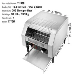 VEVOR Commercial Conveyor Toaster, 300 Slices/Hour Conveyor Belt Toaster, Heavy Duty Stainless Steel Commercial Toaster Oven -Aesthtic Interiors GUEST a5fa2556 2700 470f 8e2b 9b896fed445d