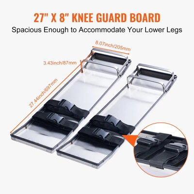 VEVOR Concrete Knee Boards Stainless Steel, 28'' X 8'' Concrete Sliders, Knee Boards For Concrete, Concrete Knee Pads Pair Moving Sliders 5 VEVOR Concrete Knee Boards Stainless Steel, 28'' X 8'' Concrete Sliders, Knee Boards For Concrete, Concrete Knee Pads Pair Moving Sliders - Image 5