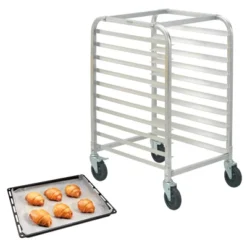 VEVOR Bun Pan Rack, 10-Tier Commercial Bakery Racks With Brake Wheels, Aluminum Racking Trolley Storage For Half & Full Sheet, 26"L X 20.3"W X 39"H -Aesthtic Interiors GUEST a69b3a31 6fd5 4128 bc97 5317dfc7217c