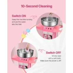 VEVOR Electric Cotton Candy Machine With Cart, 1000W Commercial Candy Floss Maker With 20.5 In Stainless Steel Bowl, Sugar Scoop, And Drawer, Pink 11 VEVOR Electric Cotton Candy Machine With Cart, 1000W Commercial Candy Floss Maker With 20.5 In Stainless Steel Bowl, Sugar Scoop, And Drawer, Pink -Aesthtic Interiors GUEST a6add8fb 4e46 4790 9514 bc540e63fc40