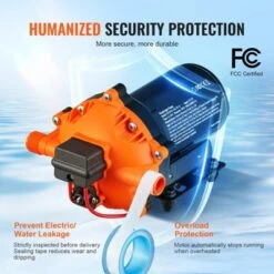 VEVOR Water Diaphragm Pump, 12V DC, 216W,5.5 GPM Flow, 70 PSI Rated Pressure (40-100 PSI Adjustable), 1/2" MNPT Self Priming Sprayer Pump, Orange -Aesthtic Interiors GUEST a6b1a72e aac0 4dca b7c5 bcad7df09a43