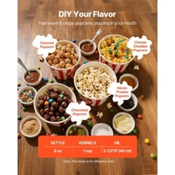 VEVOR Popcorn Machine With Cart, 8oz Stainless Steel Kettle, 800W Commercial Popcorn Maker, 48 Cups Per Batch Theater Style Popper, Black 10 VEVOR Popcorn Machine With Cart, 8oz Stainless Steel Kettle, 800W Commercial Popcorn Maker, 48 Cups Per Batch Theater Style Popper, Black -Aesthtic Interiors GUEST a71b8439 ab79 4adb 9ffe 33becec7628d