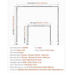 VEVOR Over The Table Rod Stand With Clamps, 13"-42" Tall & 28"-98" Length Adjustable, 2 Packs Table Arch Stand, Tabletop Balloon Arch Frame, Black -Aesthtic Interiors GUEST a7f878a3 2a9a 41fc b67d 6e0444f2136f