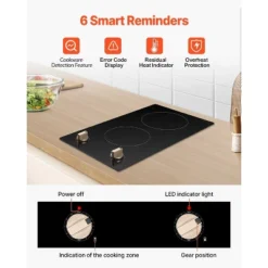VEVOR Induction Cooktop, 3500W Electric Countertop Burner, 2 Burner Knob Control Stove, Built-in Induction Cooktop, Black -Aesthtic Interiors GUEST a8257019 30e2 4ff2 93ed 65e43d6cc7e3