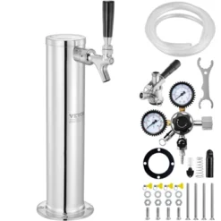 VEVOR Kegerator Tower Kit, Single Tap Beer Conversion Kit, Stainless Steel Keg Beer Tower Dispenser With Dual Gauge CGA320 Regulator -Aesthtic Interiors GUEST a8608a5d 8d5b 465e b843 9b9f78b6bd22