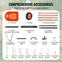 VEVOR Wheelbarrow Cart, 5 Cu. Ft. Load & 265 Lbs Capacity, One Wheel Garden Dump Cart, Garden Wagon With Metal Handle &  16" Wide Track Wheels -Aesthtic Interiors GUEST a8e7d2fa cbf9 40ca 977a 0d6978340893