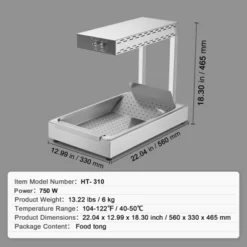 VEVOR French Fry Food Warmer, 750W Commercial Food Heating Lamp, Electric Stainless Steel Warming Light Dump Station, Countertop 104-122°F -Aesthtic Interiors GUEST a8f9243e 46bc 4655 9791 80f2ed1a22bd