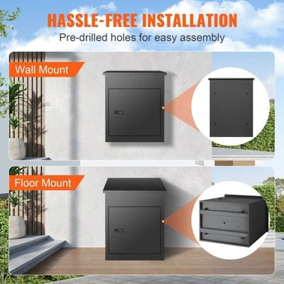 VEVOR Package Delivery Boxes For Outside, Extra Large Mailbox With Coded Lock, Galvanized Steel Wall Mounted Mailboxes 17.3"x13.8"x22.8" 6 VEVOR Package Delivery Boxes For Outside, Extra Large Mailbox With Coded Lock, Galvanized Steel Wall Mounted Mailboxes 17.3"x13.8"x22.8" - Image 6