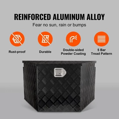 VEVOR Trailer Tongue Box, Aluminum Alloy Diamond Plate Tongue Box Tool Chest, Heavy Duty Trailer Box Storage With Lock And Keys, 33"x19"x18" 2 VEVOR Trailer Tongue Box, Aluminum Alloy Diamond Plate Tongue Box Tool Chest, Heavy Duty Trailer Box Storage With Lock And Keys, 33"x19"x18" - Image 2