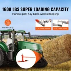 VEVOR 49" Hay Spear, Bale Spears 1600lbs Loading Capacity, Three-Point Hitch Tractor Attachment With 2pcs 17.5" Stabilizer Spears, Red -Aesthtic Interiors GUEST aa237e28 373b 46a1 8000 37eb58b09e70