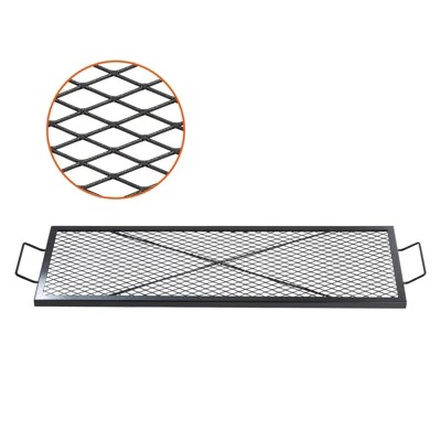 VEVOR X-Marks Fire Pit Grill Grate, Rectangle Cooking Grate, Heavy Duty Steel Campfire BBQ Grill Grid With Handle & Support X Wire, 44 Inch Black 8 VEVOR X-Marks Fire Pit Grill Grate, Rectangle Cooking Grate, Heavy Duty Steel Campfire BBQ Grill Grid With Handle & Support X Wire, 44 Inch Black - Image 8