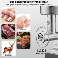 VEVOR Meat Grinder, 9 Lbs/Min Capacity Electric Meat Grinders With Blade, Grinding Plate, Sausage Maker, Stainless Steel Commercial Meat Mincer 11 VEVOR Meat Grinder, 9 Lbs/Min Capacity Electric Meat Grinders With Blade, Grinding Plate, Sausage Maker, Stainless Steel Commercial Meat Mincer -Aesthtic Interiors GUEST aa3d4d02 21e5 44c2 a83d 05368643f45a