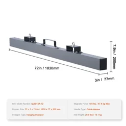 VEVOR 105lbs Hanging Magnetic Sweeper Pickup Tool, Nail Hang-Type Magnetic Forklift Sweeper, Industrial Grade Magnets Steel Material, Gray -Aesthtic Interiors GUEST ab0ad8f1 9e48 4d3b b6ce e9c8e1fb0bba