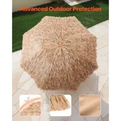 VEVOR Tiki Umbrella, 8 Ft Thatched Patio Umbrella With Tilt, Hawaiian Style Beach Parasol With Durable PP Thatch And 8 Metal Ribs, Oringinal Color 11 VEVOR Tiki Umbrella, 8 Ft Thatched Patio Umbrella With Tilt, Hawaiian Style Beach Parasol With Durable PP Thatch And 8 Metal Ribs, Oringinal Color -Aesthtic Interiors GUEST ab34b29c a01f 4d1b b3eb 60d4ec6d118a