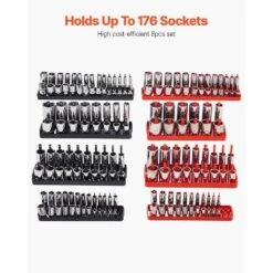 VEVOR Socket Organizer Set, 8PCS High-Rod Socket Holder, 1/4'', 3/8'' & 1/2'' Metric SAE Socket Trays With Clear Labels, Hold Up To 176PCS Standard 10 VEVOR Socket Organizer Set, 8PCS High-Rod Socket Holder, 1/4'', 3/8'' & 1/2'' Metric SAE Socket Trays With Clear Labels, Hold Up To 176PCS Standard -Aesthtic Interiors GUEST ab668fa9 e018 4312 925e 05e0bc4b5dc0