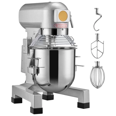 VEVOR Commercial Food Mixer, 10L Stand Mixer With 3 Adjustable Speeds, 550W Dough Mixer With Stainless Steel Bowl And 3 Mixing Attachments, Silver 8 VEVOR Commercial Food Mixer, 10L Stand Mixer With 3 Adjustable Speeds, 550W Dough Mixer With Stainless Steel Bowl And 3 Mixing Attachments, Silver - Image 8